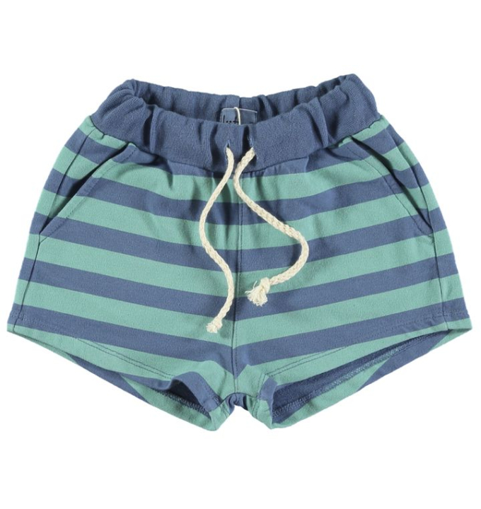 SHORTS BLUE & MINT STRIPES LÖTIEKIDS 