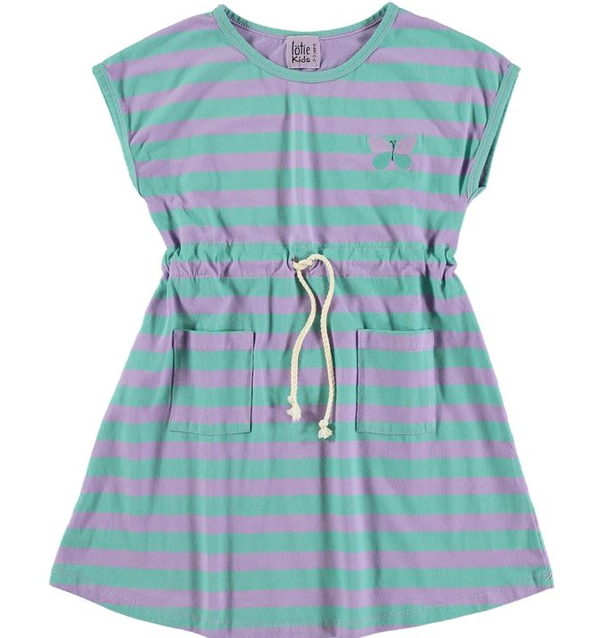 VESTIDO MAUVE & MINT STRIPES BUTTERFLY LÖTIEKIDS 