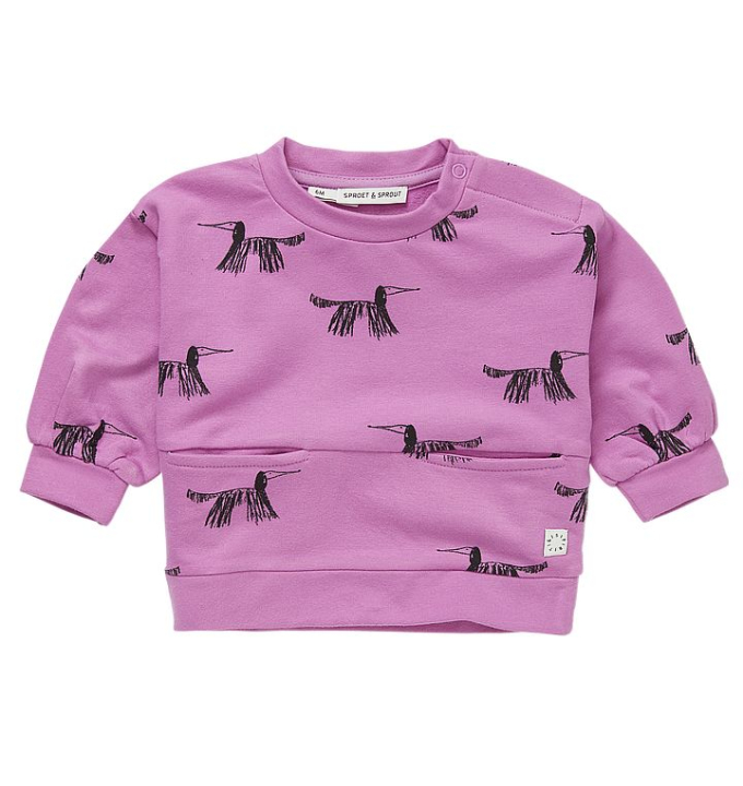 SUDADERA BEBE DOGS PRINT PINK SPROET&SPROUT 