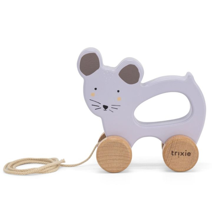 ARRASTRE MRS. MOUSE DE MADERA TRIXIE 