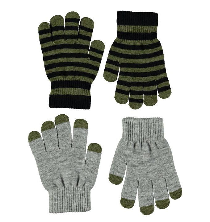 PACK 2 GUANTES KEI GREY MELANGE MOLO 